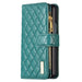 Leather Zip Wallet With Diamond Lattice Design For Samsung