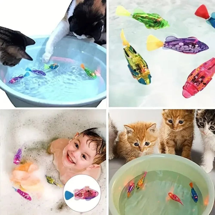 Led Swimming Robot Fish Bath Toy For Baby And Pet Cats