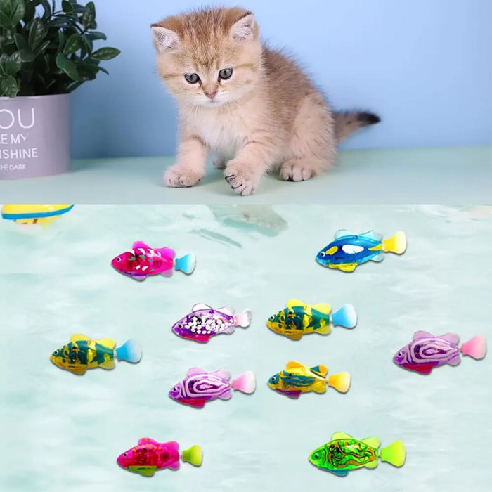 Led Swimming Robot Fish Bath Toy For Baby And Pet Cats