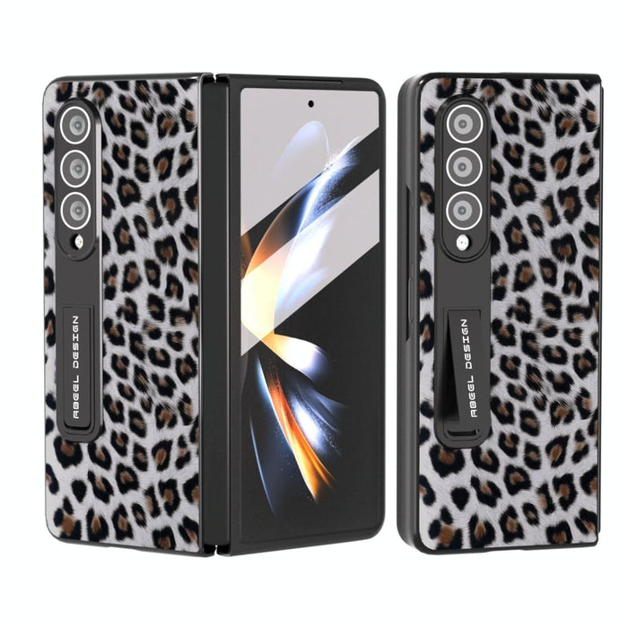 Leopard Print Phone Case With Holder Edge For Samsung