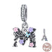 Letter a m Pendant Charm Fit Silver Bracelet Enamel Flower