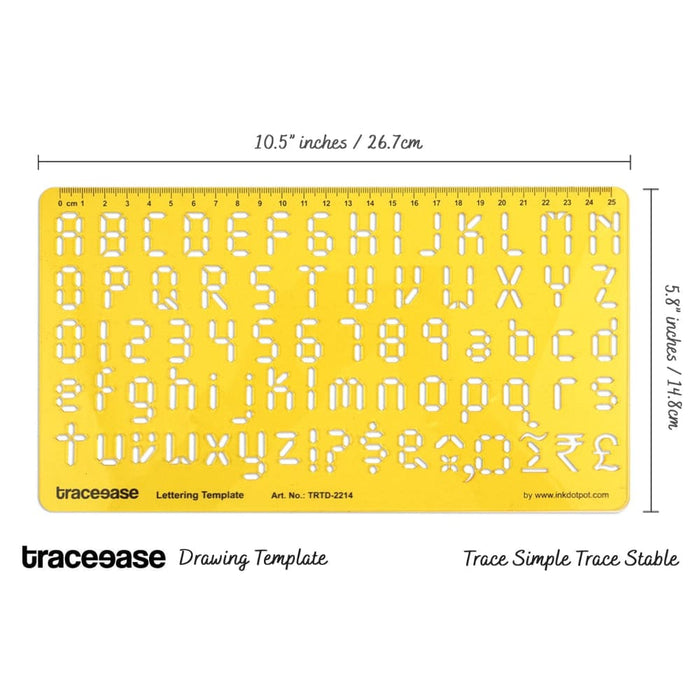 Lettering Template Drafting Tool Upper Case Lower Numbers