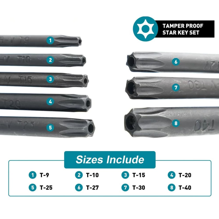 Libraton 8 In 1 Folding Allen Wrench Set Metric Tamper