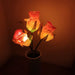 Lifelike Led Rose Tulip Flower Vase Lamp Night Light Table