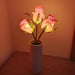 Lifelike Led Rose Tulip Flower Vase Lamp Night Light Table