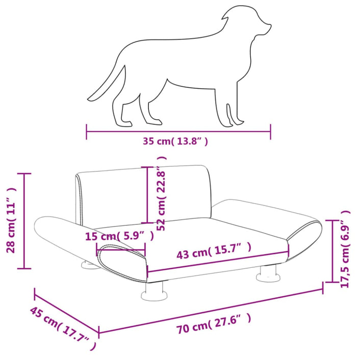 Dog Bed Light Grey 70x45x28 Cm Fabric Oiokkl