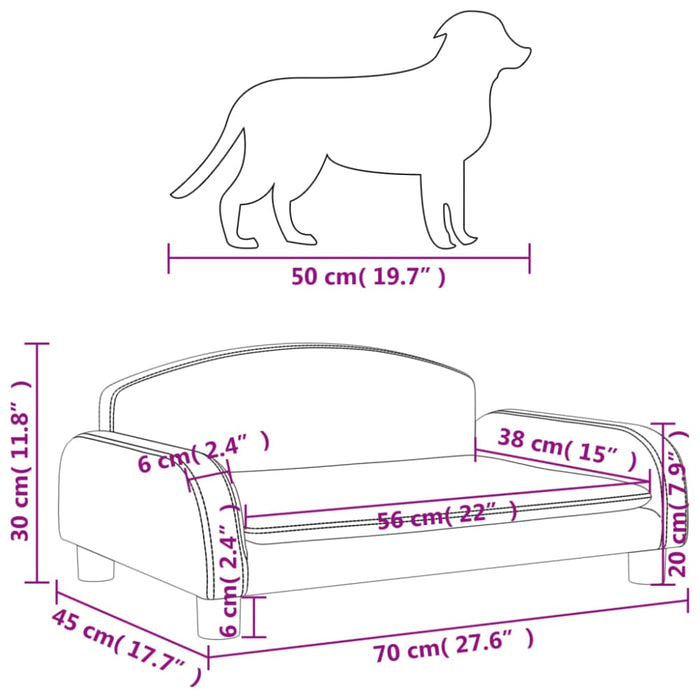 Dog Bed Light Grey 70x45x30 Cm Fabric Oioklb