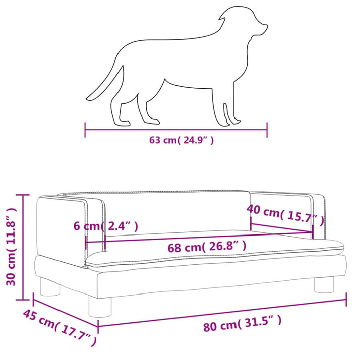 Dog Bed Light Grey 80x45x30 Cm Velvet Oionkp