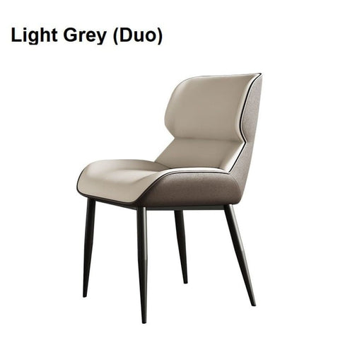 Light Grey Italian Minimal List Dining Chairs Pu Retro