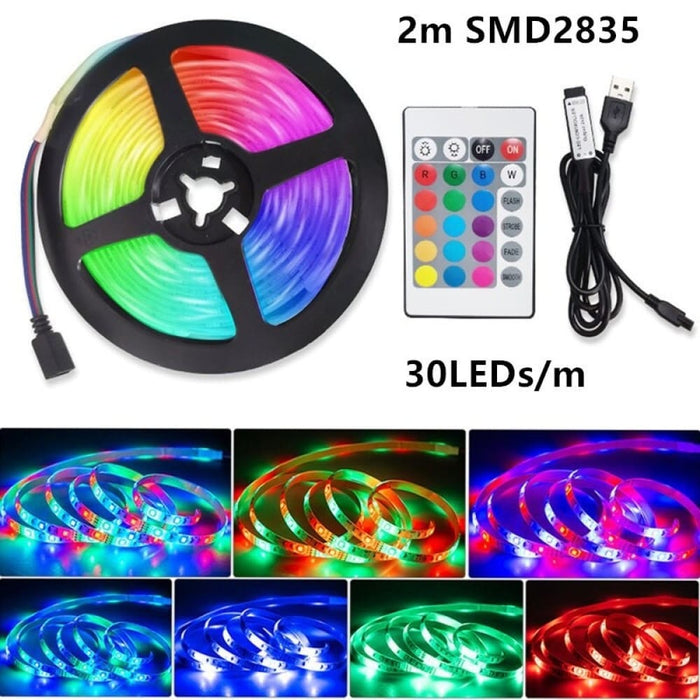 2m Usb Led Lights Strip Tape 2835 24 Key Ir Remote Control