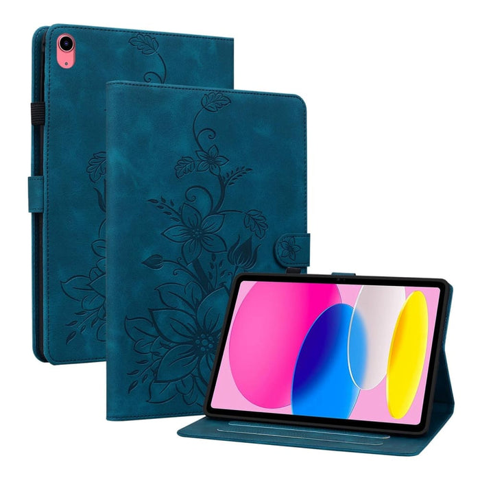 Lily Embossed Leather Smart Tablet Case