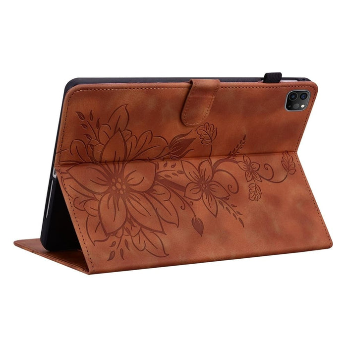 Lily Embossed Leather Smart Tablet Case