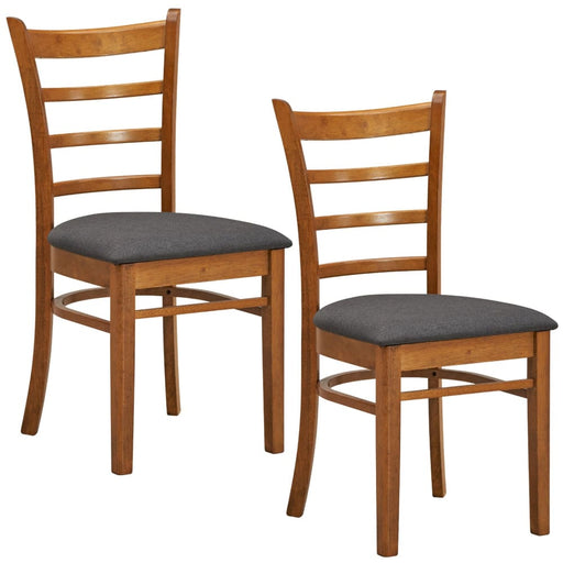 Linaria Dining Chair Set Of 2 Crossback Solid Rubber Wood