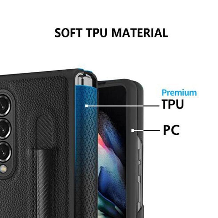 Litchi Texture Hinge Protection Phone Case For Samsung