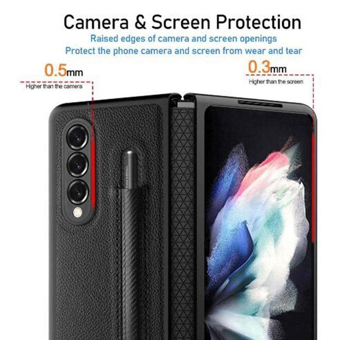 Litchi Texture Hinge Protection Phone Case For Samsung