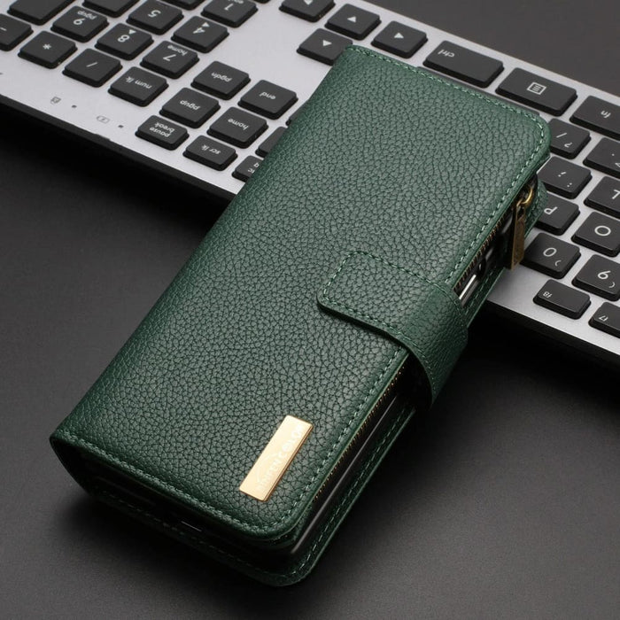 Litchi Texture Zip Wallets For Samsung Galaxy z Fold 4