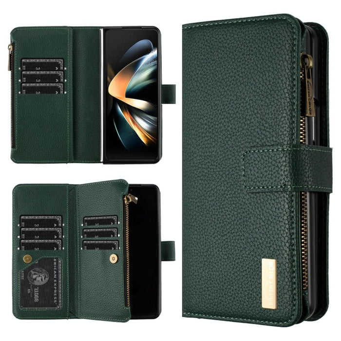 Litchi Texture Zip Wallets For Samsung Galaxy z Fold 4