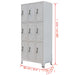Locker Cabinet with 9 Compartments Steel 90x45x180 Cm Grey