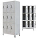 Locker Cabinet with 9 Compartments Steel 90x45x180 Cm Grey