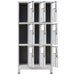 Locker Cabinet with 9 Compartments Steel 90x45x180 Cm Grey