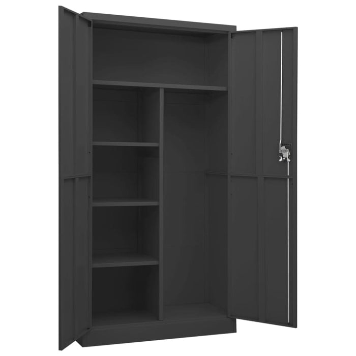 Locker Cabinet Anthracite 90x40x180 Cm Steel Ttpkit