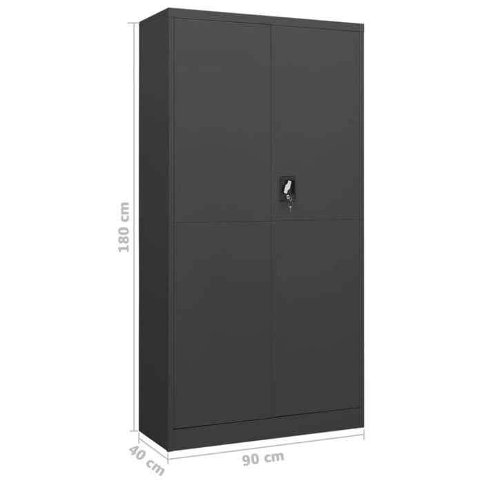 Locker Cabinet Anthracite 90x40x180 Cm Steel Ttpkit