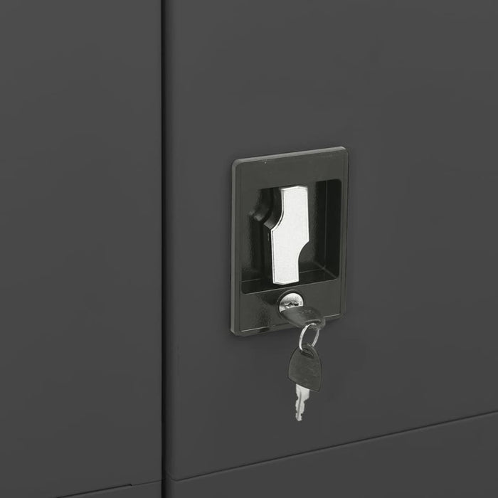 Locker Cabinet Anthracite 90x40x180 Cm Steel Ttpkit