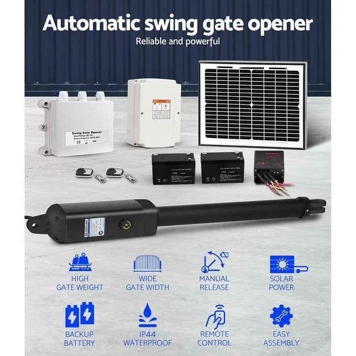 Lockmaster Automatic Full Solar Power Swing Gate Opener Kit