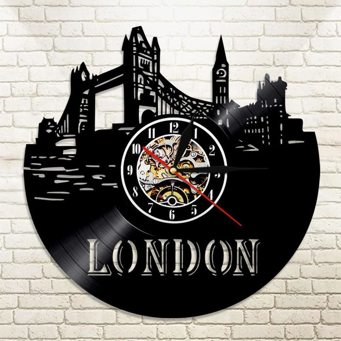 London Skyline Wall Art Led Vinyl Record Clock England