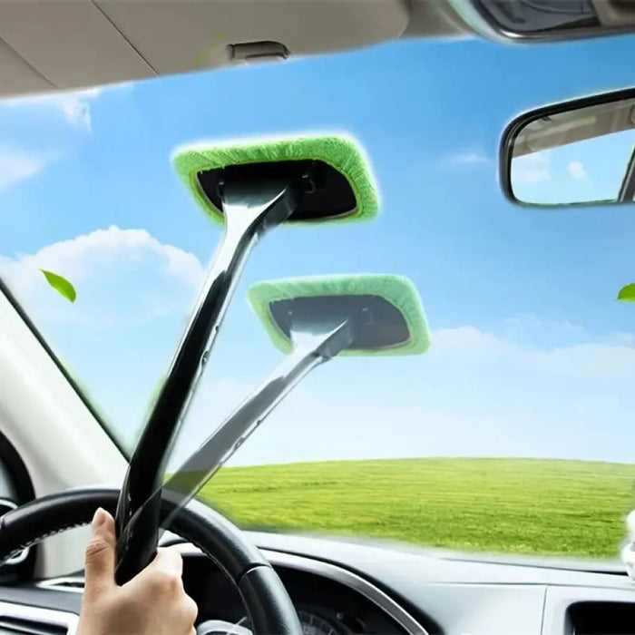 Long Handle Car Wiper Kit For Interior Windshield Cleaning