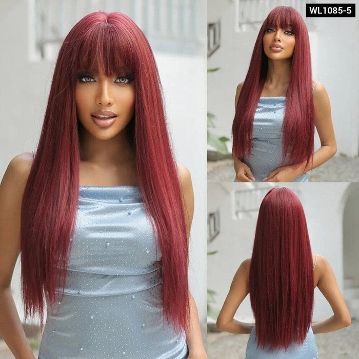 Long Straight Black Synthetic Wig