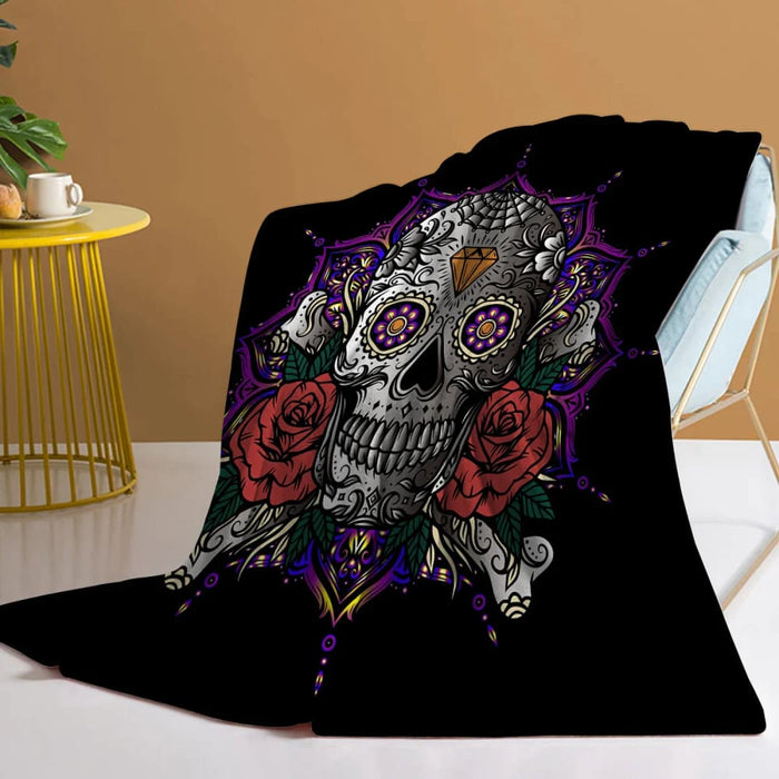 Lotus Brick Skull Throw Blanket Soft And Plush For Sofa