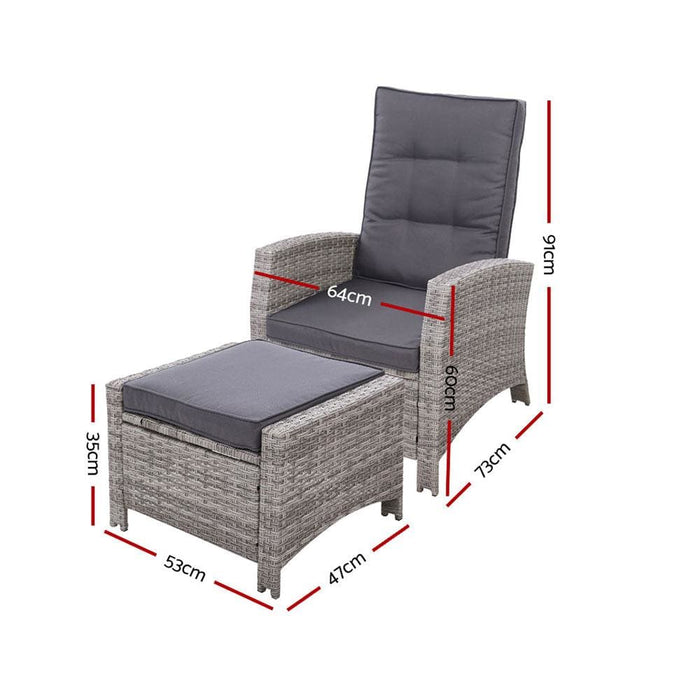 Sun Lounge Recliner Chair Wicker Lounger Sofa Day Bed