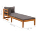 Sun Lounger With 1 Armrest Dark Grey Solid Acacia Wood