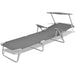 Sun Lounger With Canopy Steel Grey Axkta