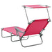 Sun Lounger With Canopy Steel Pink Tobtti