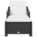 Sun Lounger With Cream White Cushion Poly Rattan Black