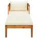 Sun Lounger With Cream White Cushions Solid Acacia Wood