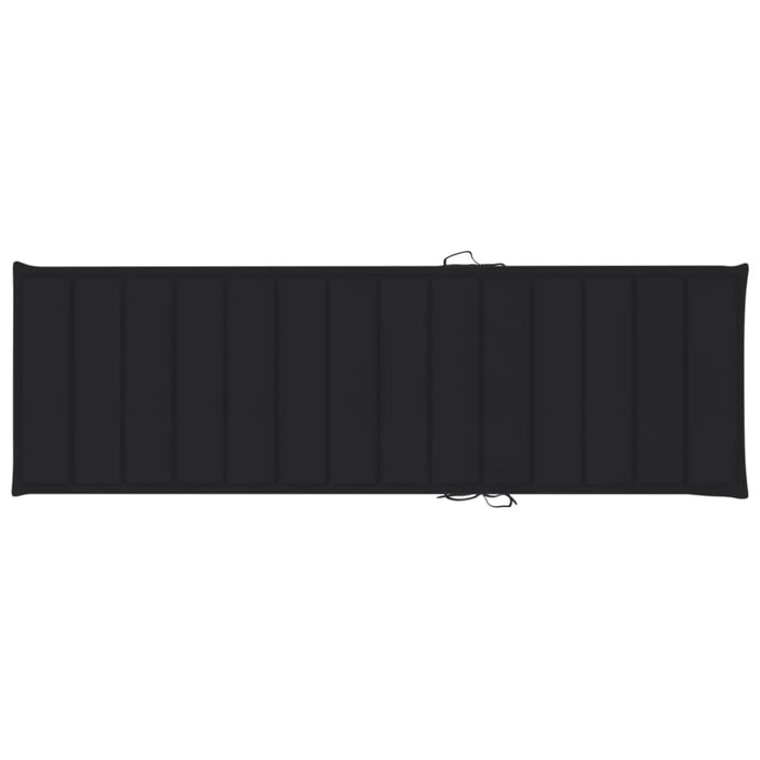 Sun Lounger Cushion Black 200x60x3 Cm Fabric Toaxob