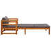 Sun Lounger With Dark Grey Cushions Solid Acacia Wood Toltoi