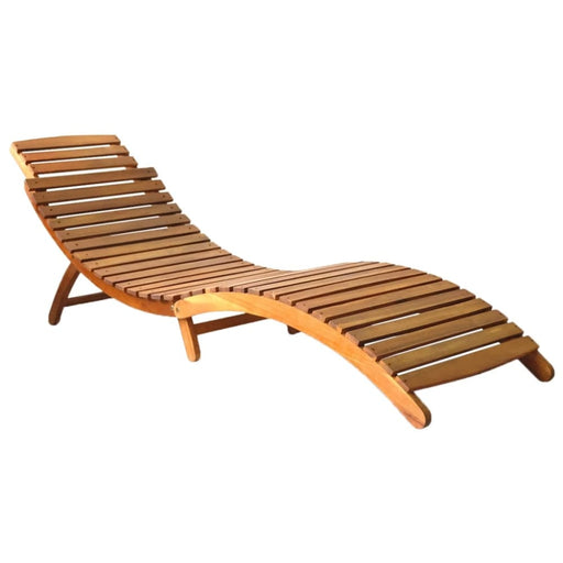 Sun Lounger Solid Acacia Wood Brown Allpb