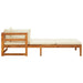 Sun Loungers With Cream White Cushions 2 Pcs Acacia Wood