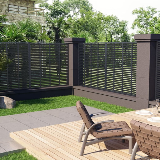 Louver Fence Wpc 180x180 Cm Grey Tonobi