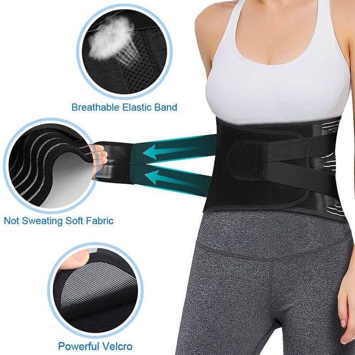 Lower Back Brace With 6 Stays And Removable Lumbar Pad