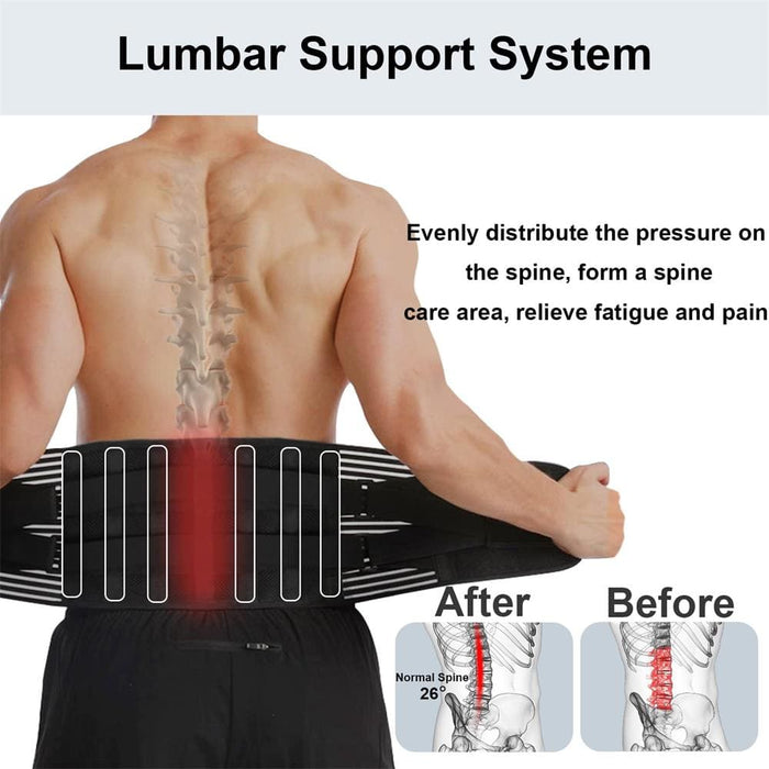 Lower Back Brace With 6 Stays And Removable Lumbar Pad