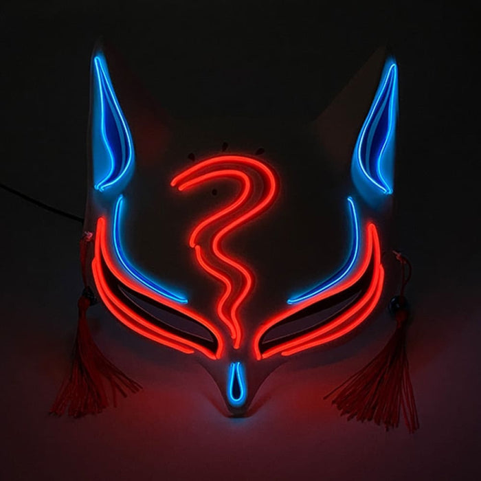 Luminous Japanese Neon Light Fox Mask Anime Cosplay Party