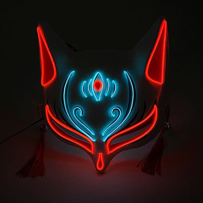 Luminous Japanese Neon Light Fox Mask Anime Cosplay Party