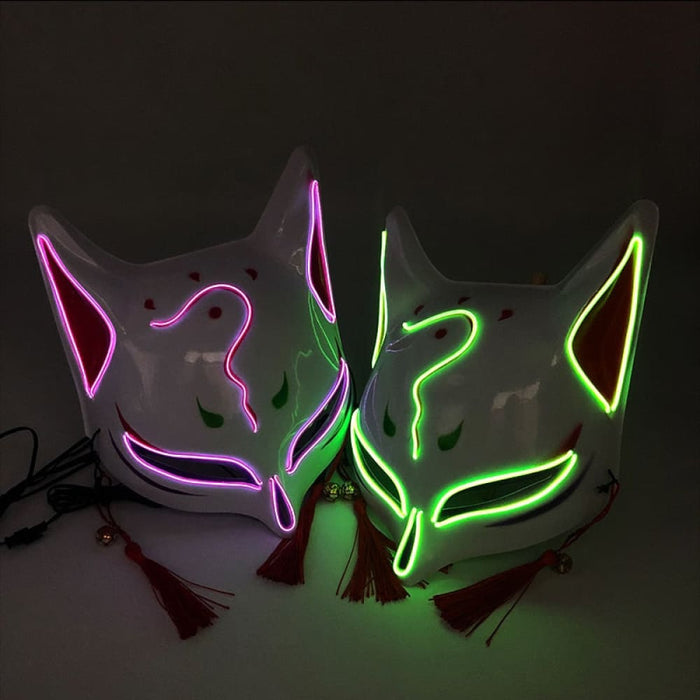 Luminous Japanese Neon Light Fox Mask Anime Cosplay Party