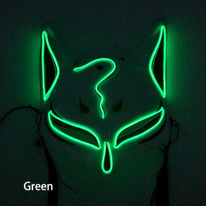 Luminous Japanese Neon Light Fox Mask Anime Cosplay Party