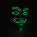 Luminous Led Neon Light Mask v For Vendetta Guy Fawkes